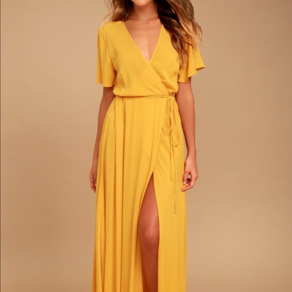 Floor length wrap dress